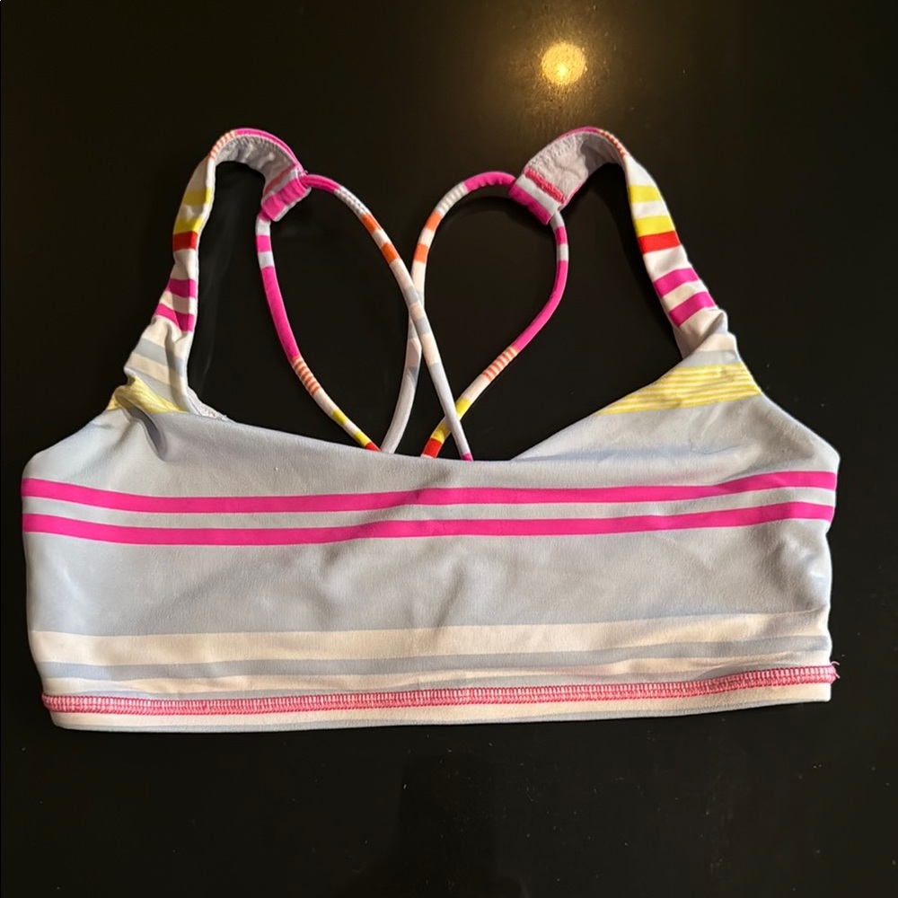 Lululemon Athletica Vibrant Striped Sports Bra